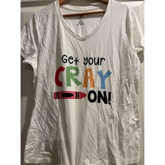 Get Your Cray On Women's V-neck size Large - Picture 1 of 2